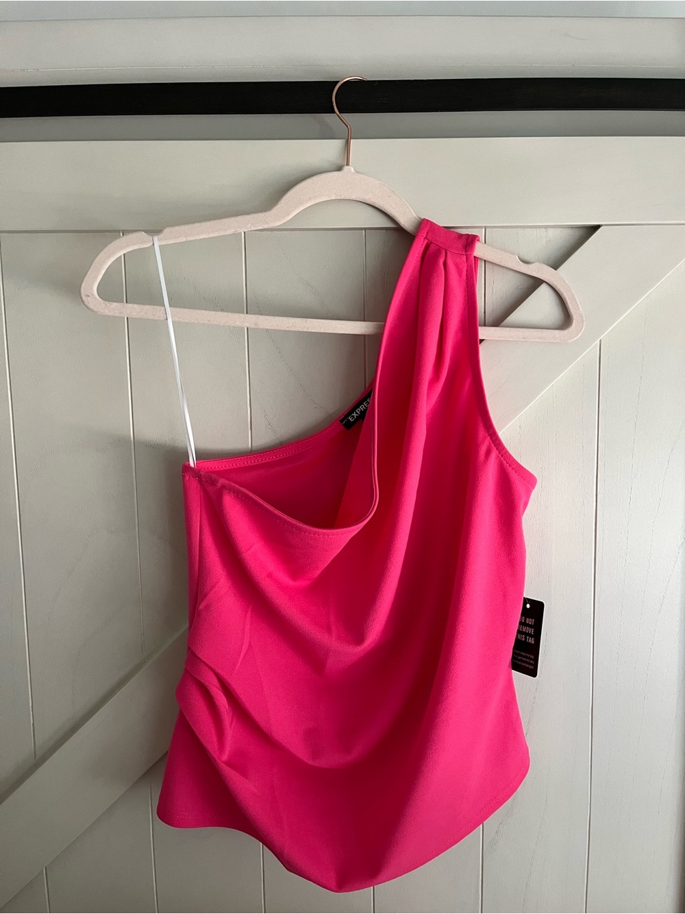 Express One-Shoulder Draped Pink Women's Top